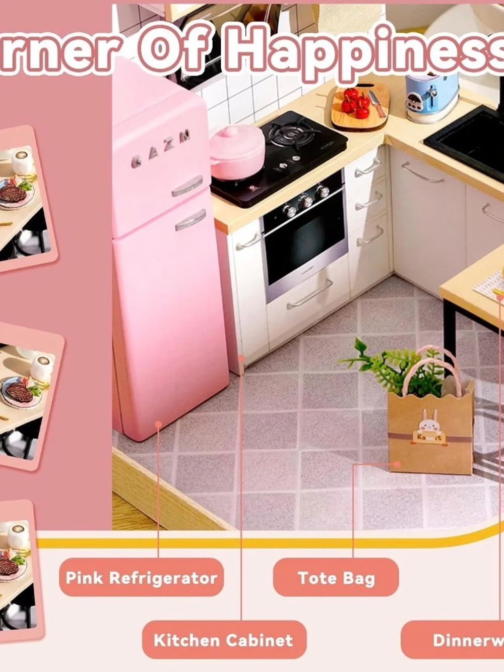 Taste of Life: Corner of Happiness Miniature Kitchen Diorama (NWOT)